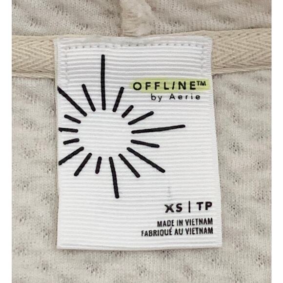 Offline by Aerie Womens Jacket XS Cream Cropped Zip Front Normcore Athleisure - Picture 3 of 16